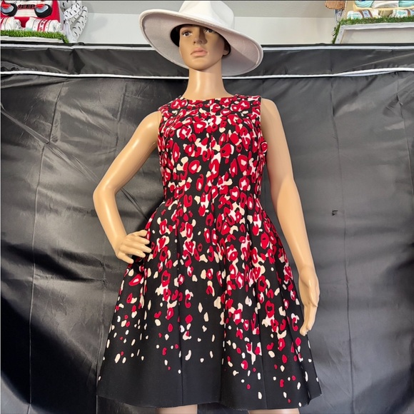 Calvin Klein Red and Black Patterned Mini Dress - Picture 7 of 14